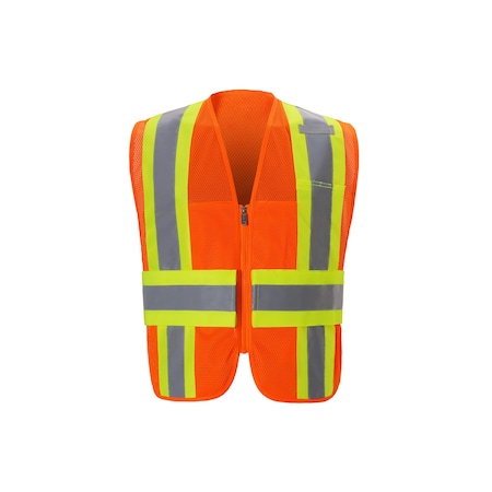 Orange Contrast DOT Style Vest, 4X-Large/5X-Large, Orange, Class 2